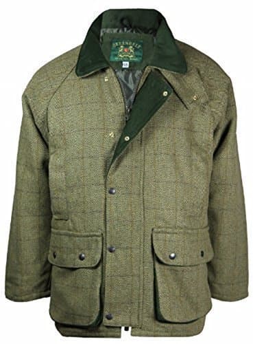 Image of New Mens Derby Tweed Jacket Coat Outdoor Breathable Quilted Waterproof Coat Fishing Hunting Shooting Farming Wool Branded Outerwear (Light Green XL)