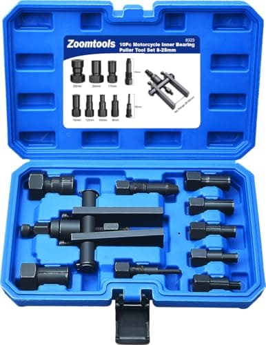 Image of Zoomtools 10 Piece Motorcycle Blind Inner Bearing Puller Tool Kit Motorcycle Inner Bearing Removal Tool Set 8-25MM