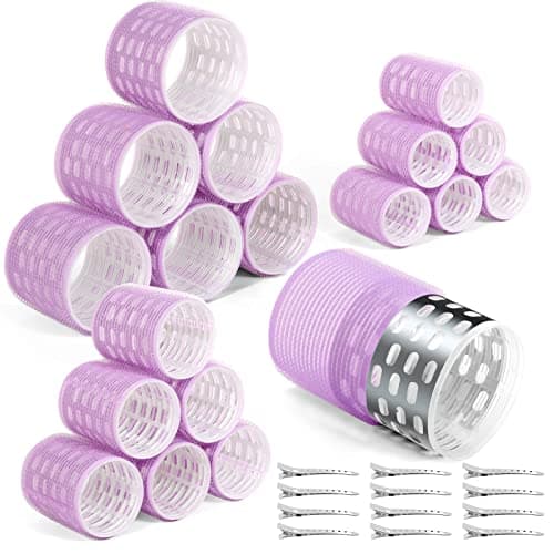 Image of Tetutor Thermal Hair Rollers, 30PCS Jumbo Rollers Hair Curlers Set with Clips, Large Rollers for Hair with 64mm 48mm 36mm.Self Grip Hair Roller for Long Medium Short Hair Volume Salon Hair