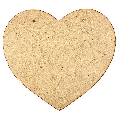 Image of Creative Deco 2 x Wooden Hearts for Crafting | 220 x 200 x 3-4 mm | Craft Cutout Blank Shape Plaques | MDF Board Signs Heart Shapes | Perfect for Arts & Crafts, Painting, Varnishing, Decorating
