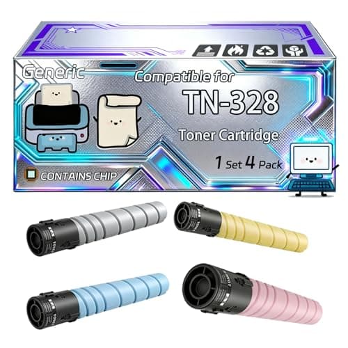 Image of TN-328 TN328 Toner Cartridge Compatible for Konica Minolta Bizhub C250i C251i C300i C301i C360i C361i Printers, With Chip, 25000 Pages, Vibrant Colours (4-Pack BK/C/M/Y)