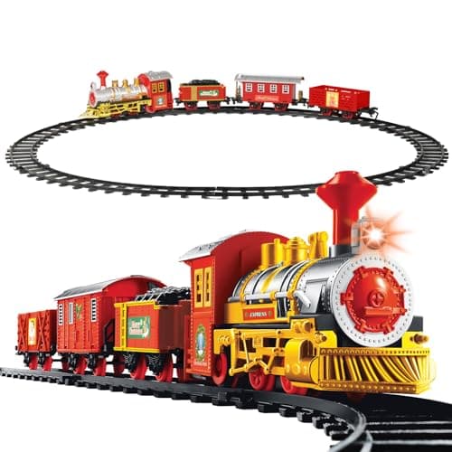 Image of The Christmas Workshop Christmas Train Set/Under the Christmas Tree/Realistic Sounds & Light/Battery Operated