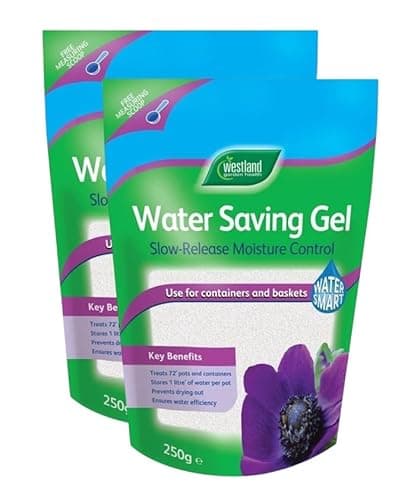 Image of Westland Water Saving Gel, Pack of 2 (250g) – Advanced Slow Release Moisture Control for Pots, Containers & Hanging Baskets – Retains Water, Reduces Watering Frequency – Ideal for Summer & Holidays