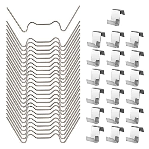 Image of 100pcs Greenhouse Glass Clips Stainless Steel Greenhouse Window Clips Glass Pane Fixings Clips,50xGreenhouse Glazing W Wire Clips and 50x Z Overlap Clips for GreenhouseGlass Replacement Accessories