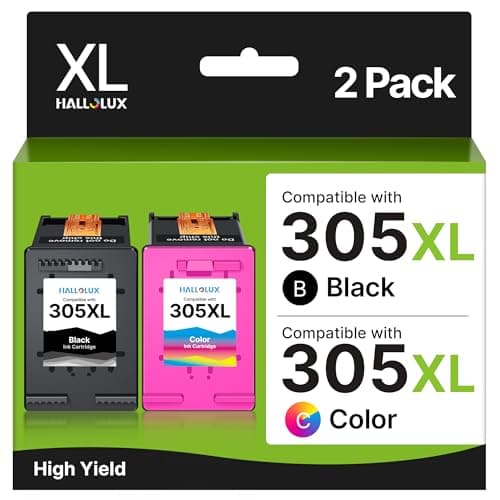 Image of 305XL Ink Cartridges for HP 305 Ink Cartridge Black and Colour Compatible with HP Envy 6000 6020e 6032e 6452e, Pro 6420 6422, DeskJet 2810e 2820e 2821e 2842e 2855e, Plus 4200 4220 Printer (2 Pack)