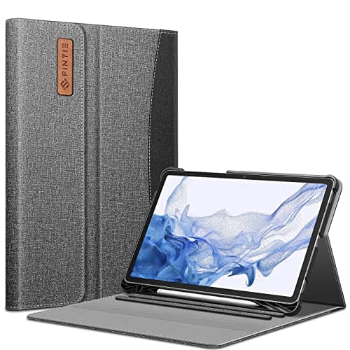 Image of FINTIE Case for Samsung Galaxy Tab S8/Tab S7 11 inch (Model SM-X700/X706/T870/T875/T878) with Built-in S Pen Holder, Multiple Angle Portfolio Business Cover with Pocket Auto Sleep/Wake, Gray