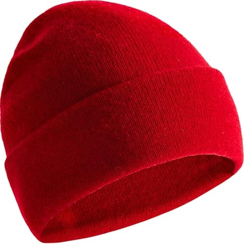 Image of Lynmquober Mens Cuffed Beanie Unisex Knit Basic Skull Cap for Women Red