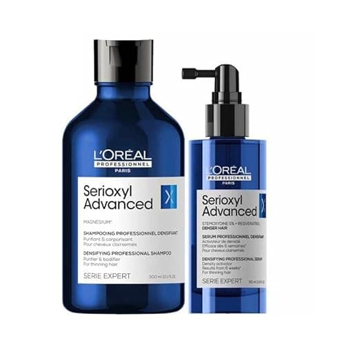 Image of L'Oreal Professionnel DUO Serioxyl Advanced Purifier & Bodifier shampoo for thinning hair 300ml and and Serioxyl Advanced Denser Hair Serum for thinning hair 90ml