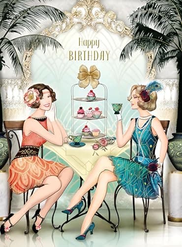 Image of Noel Tatt Birthday Card for Women - Stylish Vintage Art Deco Design - Retro Birthday Greeting Card - Eco-Friendly