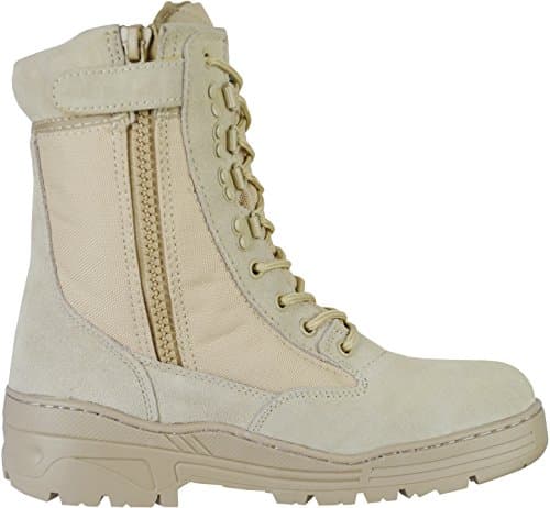 Image of Savage Island Army Combat Patrol Side Zip Tactical Boots Military Lightweight Suede Leather Tan Jungle , 7 UK, Desert