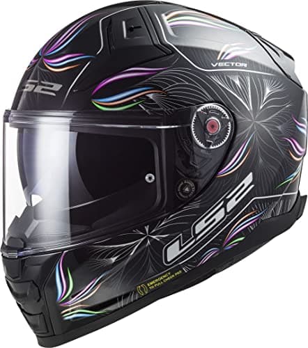Image of LS2 Full Face Motorcycle Helmet. Vector II Road Touring Motorbike Lid. FF811. ECE22.06 - Tropical - Black White - L