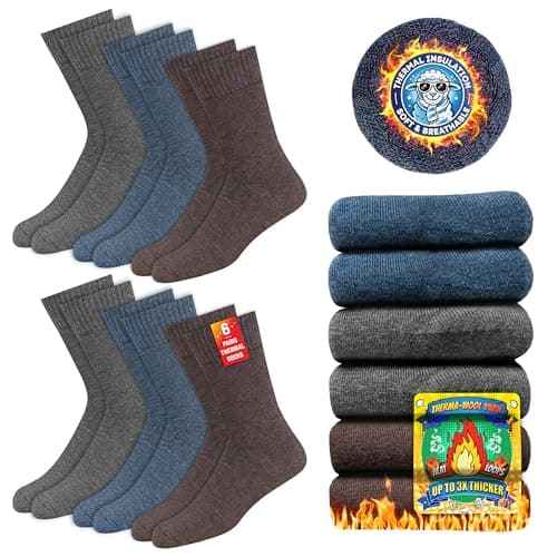 Image of SOXCO Thermal Socks for Men & Women - Winter Heat Socks, Pack of 6 Pairs, 9-11