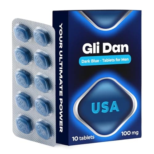 Image of GliDan – 10 Dark Blue Stamina & Energy Tablets for Men | USA Herbal Formula with Korean Ginseng | Supports Performance & Confidence | Made in The UK