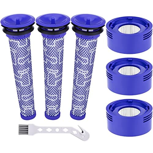 Image of Leadaybetter for Dyson V8 Filter Replacement V7 V8 SV10 Animal Motorhead Absolute Cordless Vacuum Cleaner, 3 Post Motor Filters & 3 Pre HEPA Filters Kits, Replace Parts # DY-96566101 & DY-96747801…