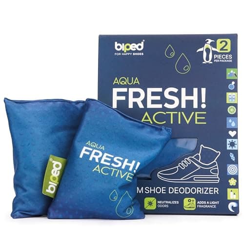 Image of biped Fresh! Active – Shoe Deodorant with Bamboo Activated Carbon – Scented Cushion or Pure Version Without Oils – Helps Reduce Sweat and Bad odours, with Drying Effect z2926(Aqua)