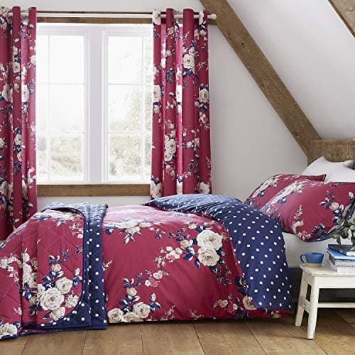 Image of Catherine Lansfield CANTERBURY PLUM Single Duvet Cover Set 160 x 200 + 50 x 80 cm