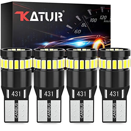 Image of KATUR 194 LED Light Bulb 6000K White Super Bright 168 2825 W5W T10 Wedge 24-SMD 3014 Chipsets LED Replacement Bulbs CANBUS Error Free for Car Dome Map Door Courtesy License Plate Lights (4pcs,White)