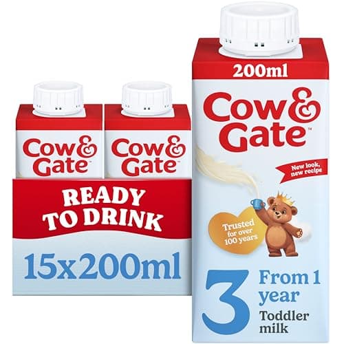 Image of Cow and Gate 1 to 2 Years Growing Up Milk 200 ml (Pack of 15) - Packaging May Vary