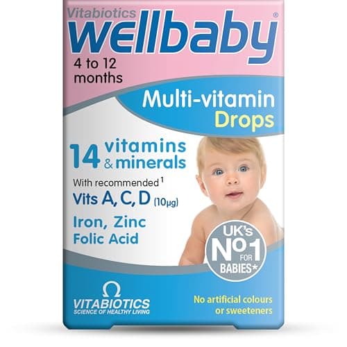 Image of Wellbaby Multivitamin Drops by Vitabiotics - Comprehensive Multivitamin for Babies 4-24 Months - from The UK’s No.1 Baby Supplement Brand