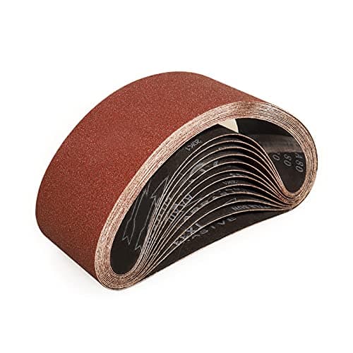 Image of Sruhrak 100X610mm Abrasive Sanding Belt Set - 10 Pack 60 Grits Sandpaper Belts for Portable Belt Sander