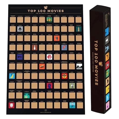 Image of Enno Vatti |100 Movies Scratch Off Poster - Top Films of All Time Bucket List (42 x 59.4 cm) - Cinematic Journey Quest - Exceptional Gift for Movie Lovers - Ideal for Christmas and Easter Surprises