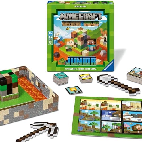 Image of Ravensburger Minecraft Gifts for Boys - Builder & Biomes Junior Board Game for Kids Age 5 Years Up