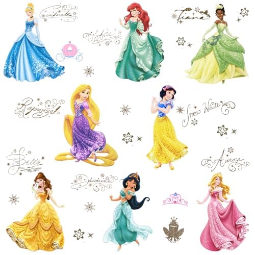 Image of Wirhaut Girls Wall Stickers, Fairy Princess Wall Decals Beautiful Princess Decals Cartoon Wall Stickers Removable for Girls Kids Nursery Bedroom Living Room Decoration