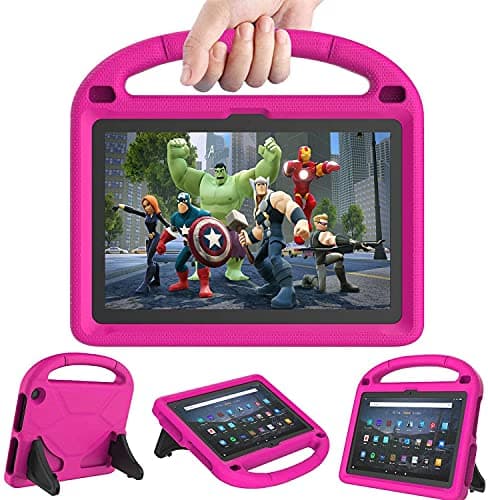Image of Fire HD 10 & Fire HD 10 Plus Case for Kids(11th/13th Generation, 2021/2023 Release) - Kricsertg Lightweight Shockproof Kid-Proof Cover with Stand for Fire HD 10 Kids Tablet & Kids Pro Tablet, Pink