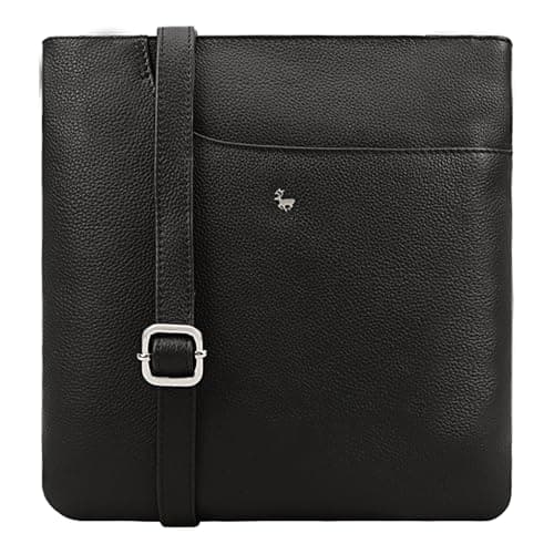 Image of Lloyd Baker Genuine Leather Crossbody Bag – Soft, Compact Shoulder Handbag with Adjustable Strap, Phone Pocket, and Multiple Compartments | Kanatal (Jet black)