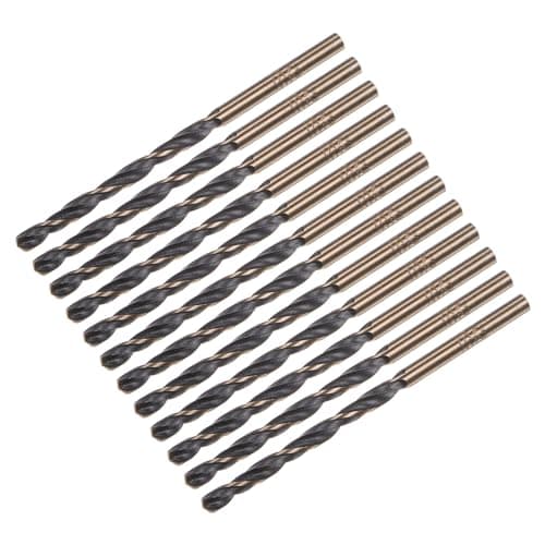 Image of sourcing map 12pcs Jobber Drill Bits 3.2mm (0.126") Black Nitride & Gold Titanium Coated M2 High Speed Steel (HSS) Twist Drill Bits for Stainless Steel Aluminum Alloy Metal