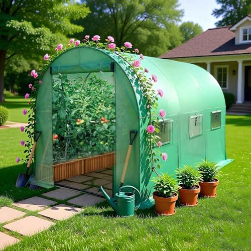 Image of BIRCHTREE 3M(L) x 2M(W) x 2M(H) Polytunnel Greenhouse Pollytunnel Poly Polly Tunnel Fully Galvanised Anti Rust Steel Frame