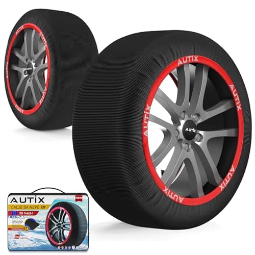 Image of Autix Approved Snow Socks for Cars - Reinforced Fabric, Maximum Grip on Ice and Snow, European Approval, Easy to Install, Reusable(XXL)