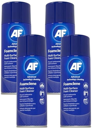 Image of AF Foamclene - Anti-Static Foaming Cleaner Spray for Surfaces, Desks, White Boards, Carpet, Upholstery, Cars, Rubber etc.- Aerosol 300ml FCL300 (Pack of 4)