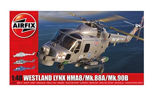 Image of Airfix Model Set - A10107A Westland Lynx HMA8/Mk.88A/Mk.90B Model Building Kit - Plastic Model Helicopter Kits for Adults & Children 8+, Set Includes Sprues & Decals - 1:48 Scale Model