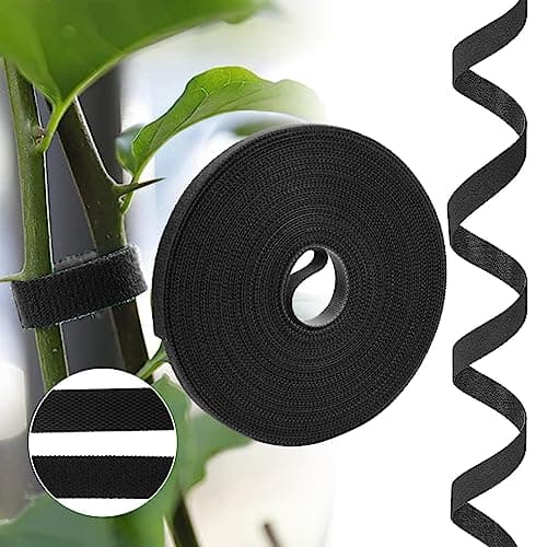 Image of URAQT Fastening Tape Hook and Loop Cable Ties, 15mm x 10m Reusable Self Adhesive Cable Ties Straps for Cable Management, Cord Organizer Straps, Black (10m)