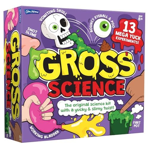 Image of John Adams, Gross Science Experiment Kit: Fun Filled Experiments with a Yucky and Slimy Twist, Science and Stem Toys, Ages 8+, Red