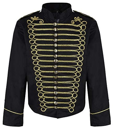 Image of Ro Rox Steampunk Napoleon Military Drummer Parade Jacket - Black & Gold (Men's XXXL)