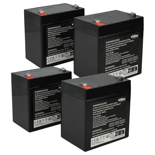 Image of vhbw 4x Battery compatible with APC RBC30, RBC46, RBC43, RT1245, RBC 44 UPS (4500 mAh, 12 V, AGM)