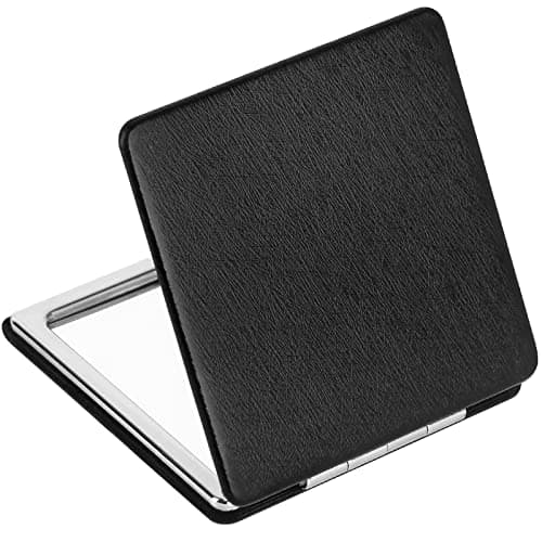 Image of YTZJ Direct Premium Compact Makeup Mirror for Men, Women and Girls, Black Portable Travel Vanity Mirrors for Pocket Wallet Purse Handbag, Foldable 2-Sided Magnifying Cosmetic Mirror
