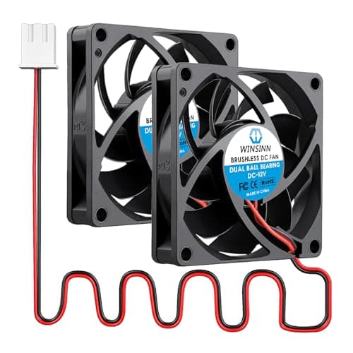Image of WINSINN 70mm 12V Fan - Dual Ball Bearing 4500 RPM 7015 Cooling Fan Replacement for PC/Computer Case/CPU Cooler, 30cm Cable with XH2.54-2PIN, Brushless 70x15mm (2Pcs)