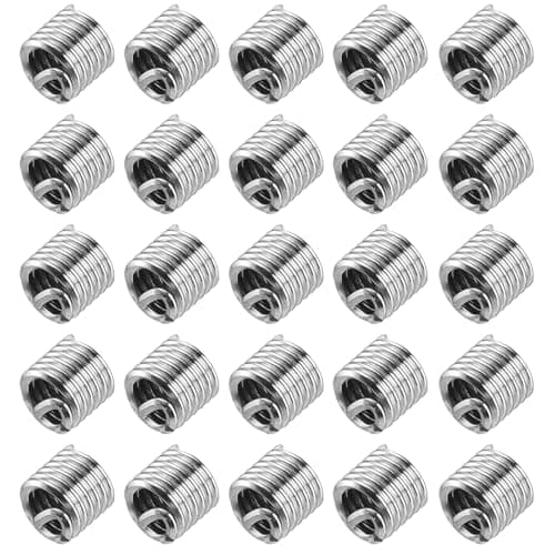 Image of sourcing map 50pcs Wire Thread Inserts 10-24 UNC 1.5D(9/32") 304 Stainless Steel Helical Type Coiled Thread Repair Kit Wire Screw Threaded Sleeve Sheath for Mechanical Equipment