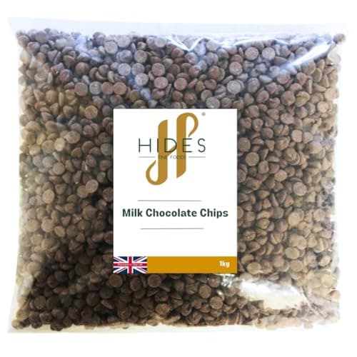 Image of Hides Fine Foods - Milk Chocolate Chips -1kg - GMO - Free - Suitable for Vegetarians - Baking - Desserts - Cookies - Ganache - Muffins - Cakesicles - Cakes - Cupcakes -Tempering - Chocolate Mocha