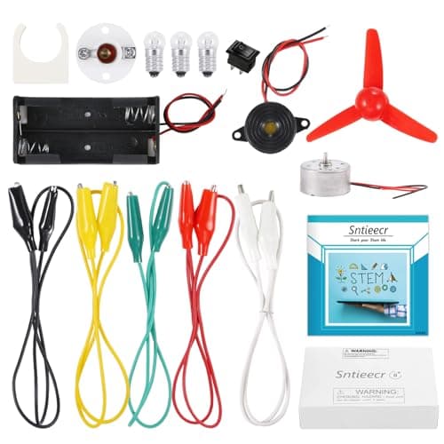 Image of Sntieecr Electric Circuit Motor Kit, Dc Motor Kit with Small Electric Motor, Electric Circuit Kit for Kids, Educational Montessori Learning Kits for Kids DIY STEM Science Project