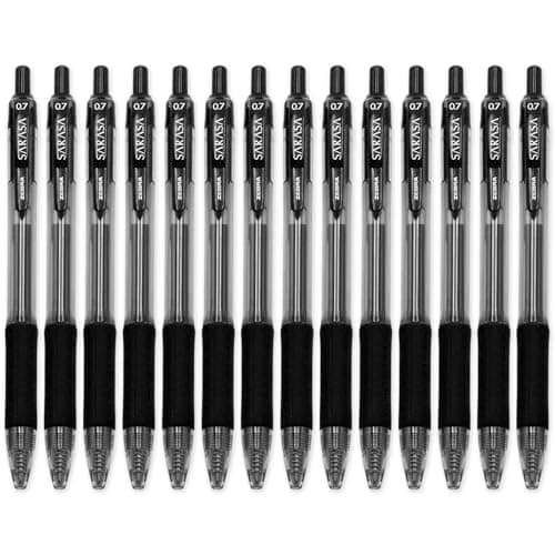 Image of Zebra Pen Sarasa Retractable Gel Ink Rollerball Pens - Quick Drying Ink - 0.7mm Nib - Black ink - Pack of 14