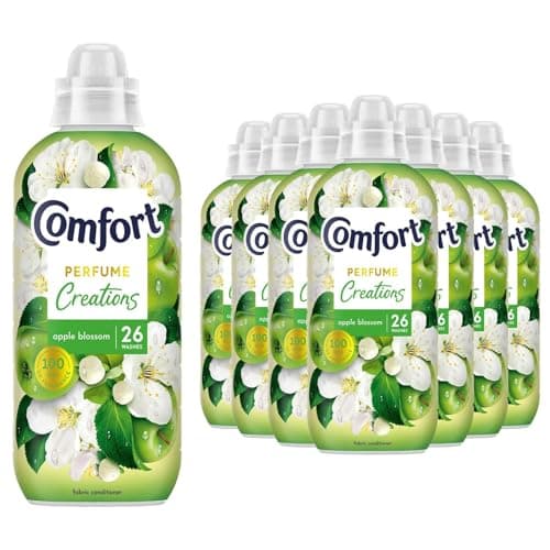 Image of Comfort Apple Blossom Fabric Conditioner 26 Washes 780 ml Perfume Creations Fabric Softener, Lasting Freshness and Softness with Motion-Activated Technology for 100 Days, 8 Pack