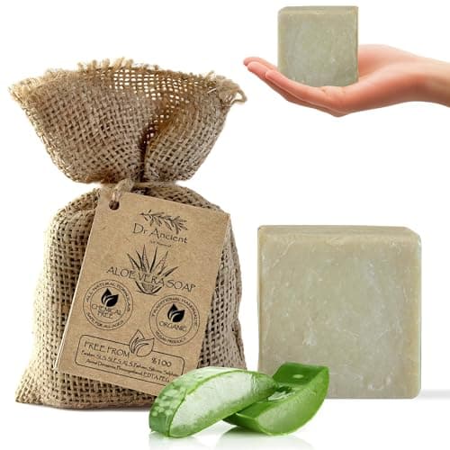 Image of Dr.Ancient Aloe Vera Soap Bar, Organic Soap Bars Handcrafted the Traditional Way, Natural Chemical-Free, Vegan, Used for Face Wash, Body Wash, Hand Cleansing and Skin Care