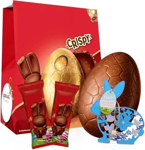 Image of TOPLINE Nestle KitKat Easter Egg Bulk - Extra Large Milk Chocolate KitKat Bunny Easter Egg with Mini Bunnies Bag & Bunny Bar 234g Chocolate Hamper with Topline Card.Easter Gift for Kids., Multi, 1