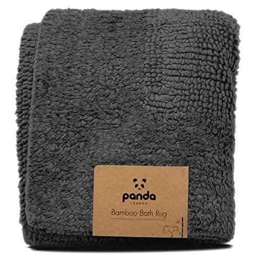 Image of Panda Bamboo Bath Rug 50 x 80 cm - Ultra-Absorbent, Non-Slip and Machine Washable, Spa-Like Experience, Urban Grey