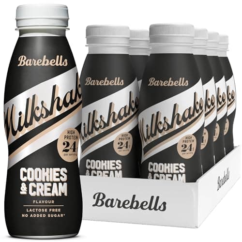 Image of Barebells Protein Shake – 24g High Protein Milkshake, Lactose-Free, Ready to Drink, Low Carb – 8x330ml (Cookies & Cream)
