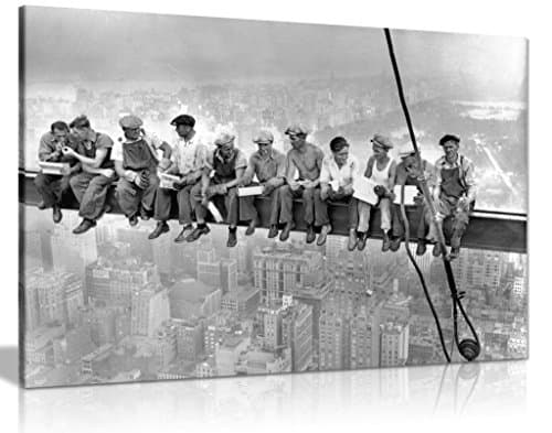 Image of Panther Print, Large Canvas, Framed, Modern Wall Art for Bedroom and Living Room, Quality Men at Lunch Picture Prints for Walls, New York Lunch Atop a Skyscraper, Print for Special Occasions (36x24)